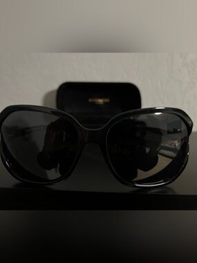 Coach Black Oversized Round Sunglasses